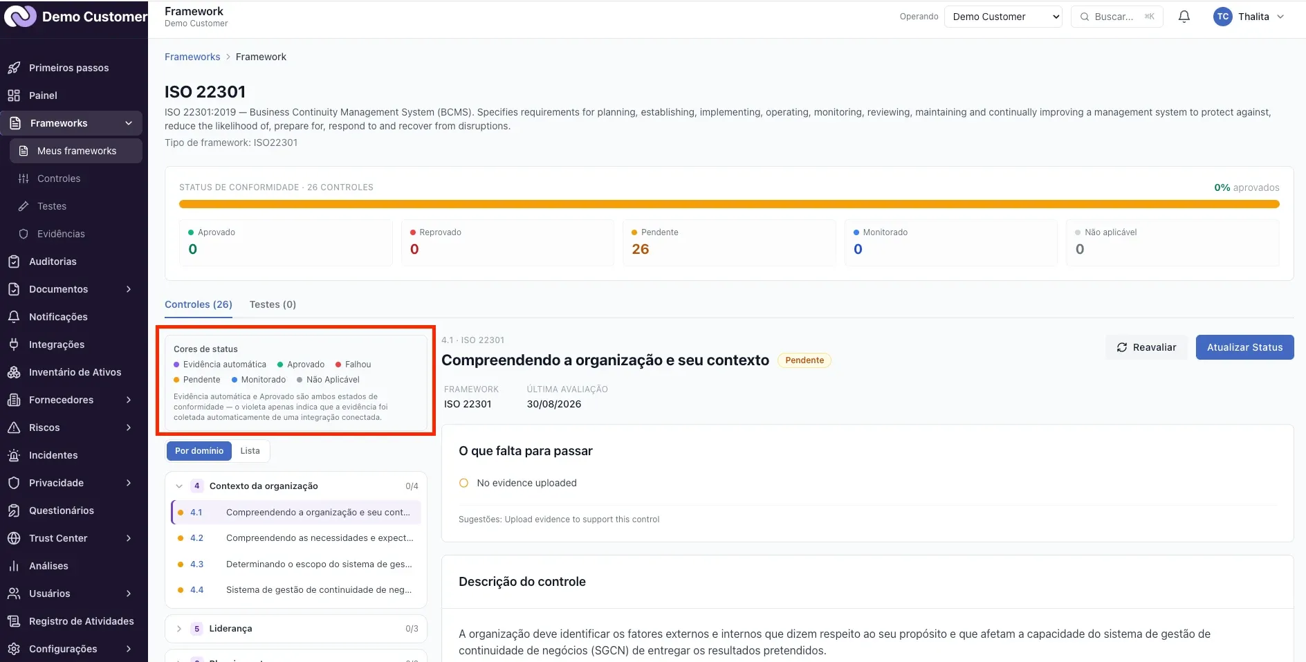 01 - Controles – O que é um controle e o que cada status significa