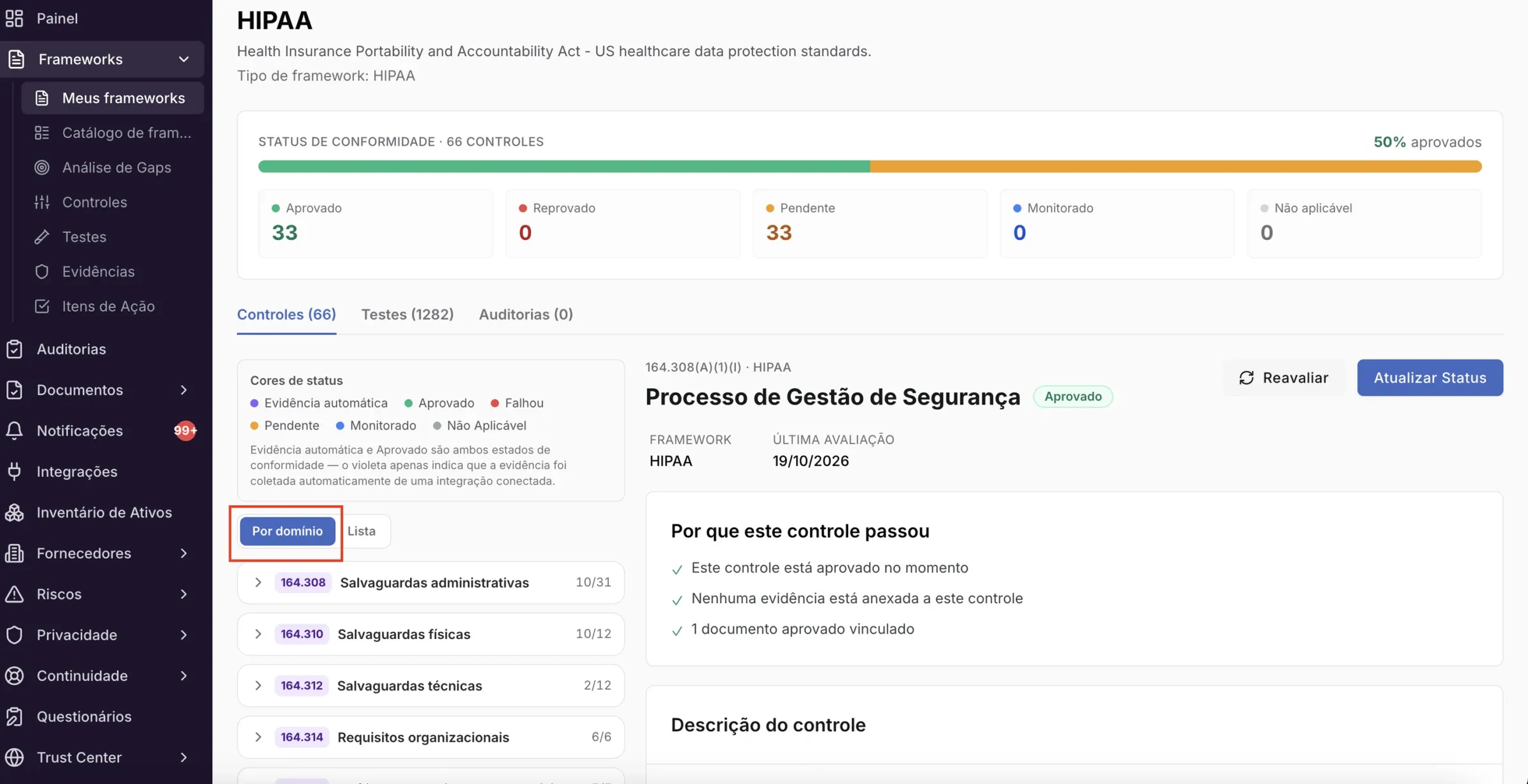 Frameworks – HIPAA: o que a plataforma cobre