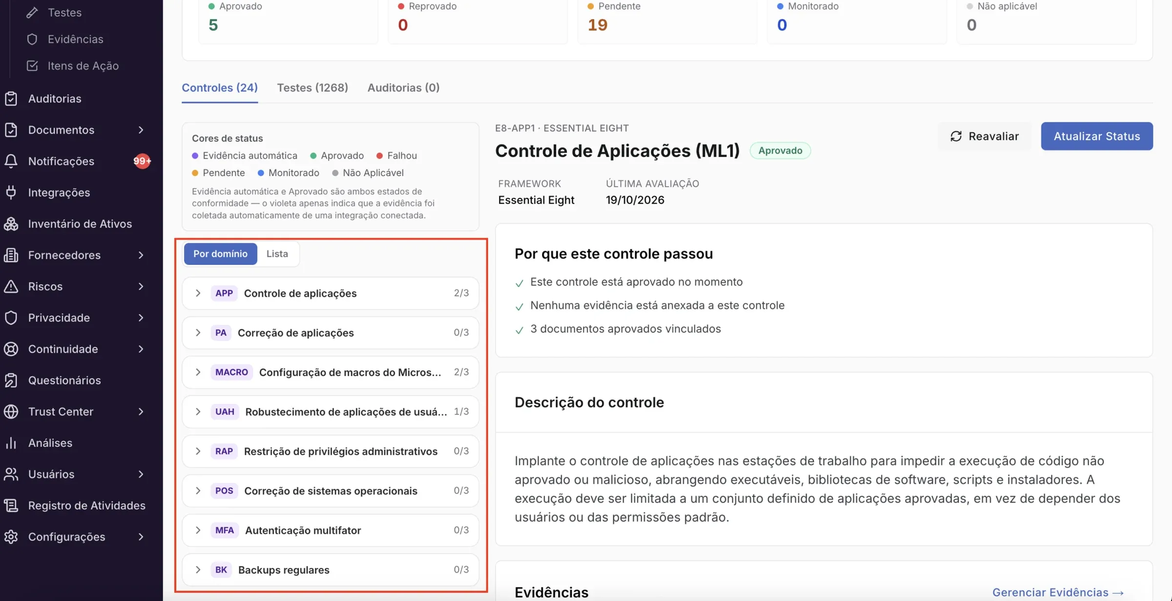 Frameworks – Essential Eight: o que a plataforma cobre
