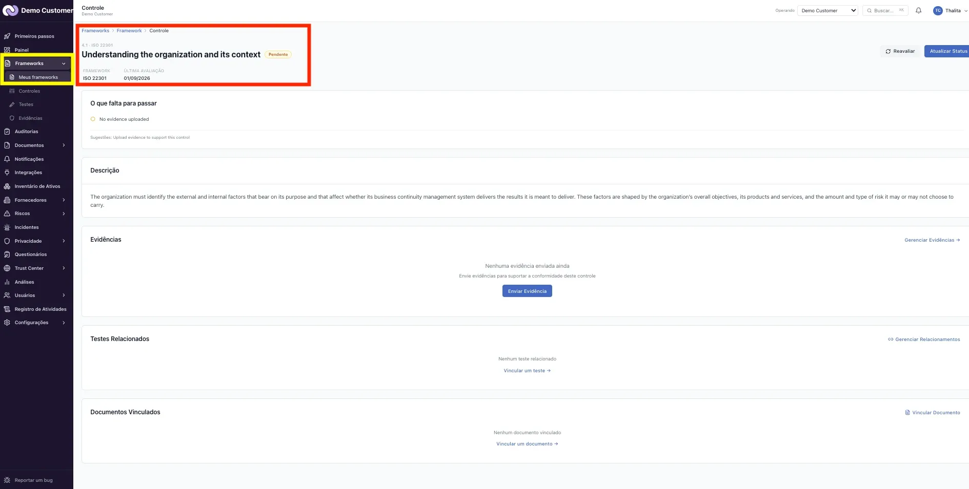 Documentos – Biblioteca: tipos, status e versões