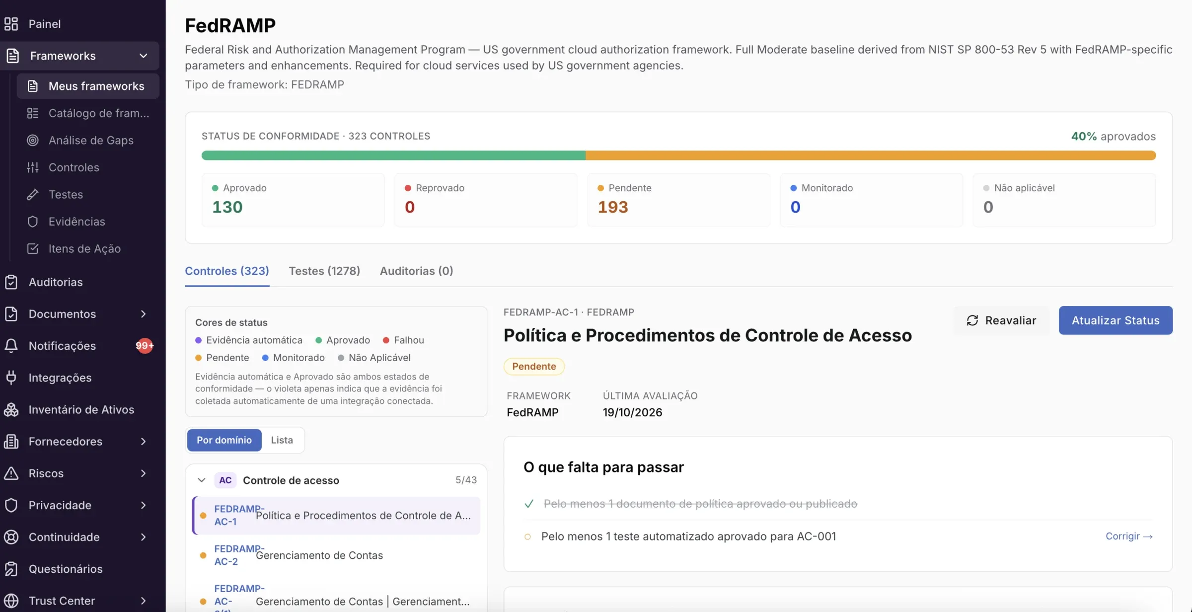 Frameworks – FedRAMP: o que a plataforma cobre