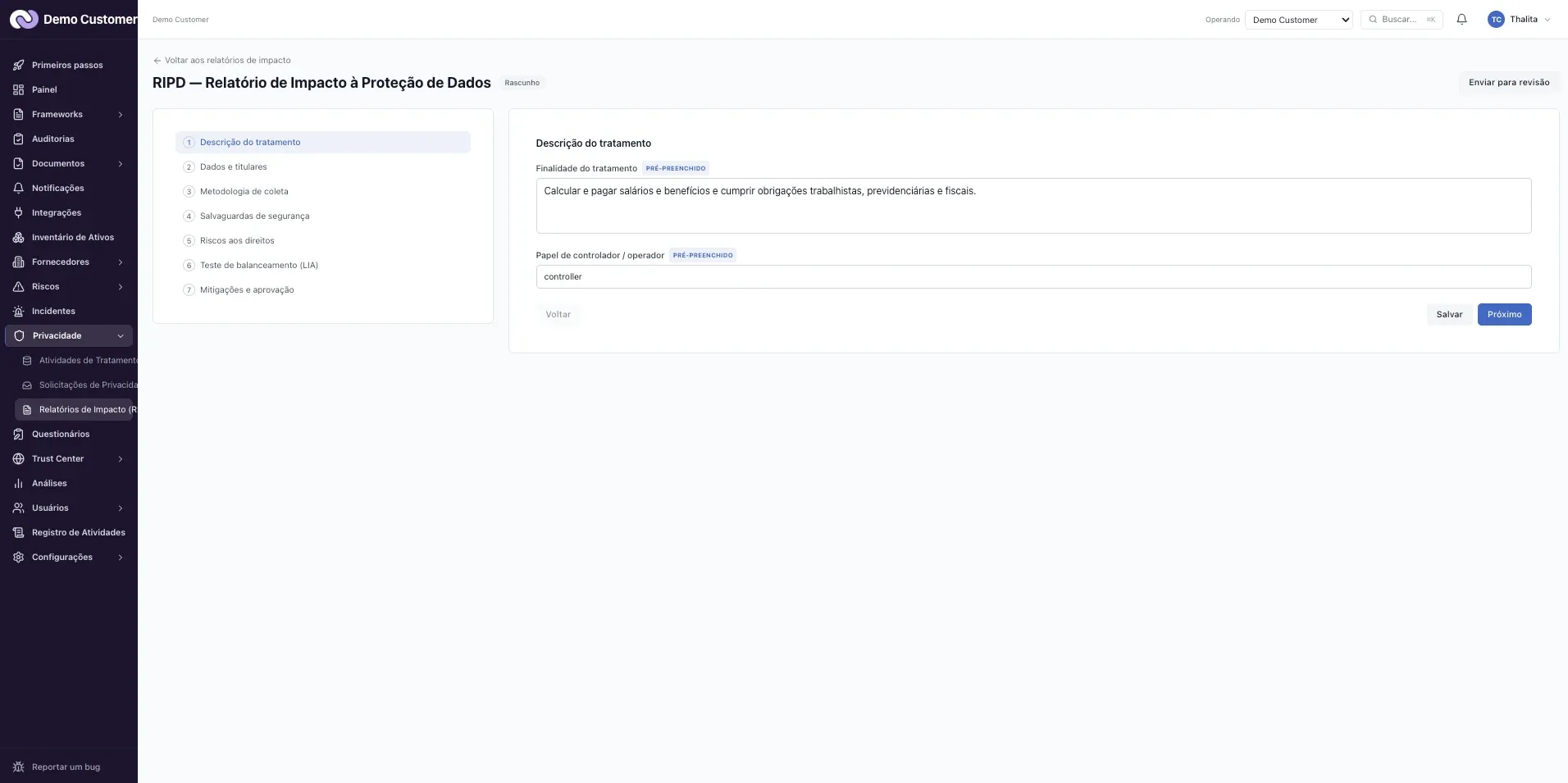 Privacidade – Relatório de impacto (RIPD/DPIA)
