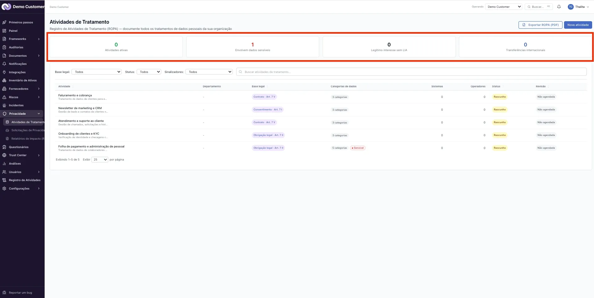 Frameworks – LGPD: o que a plataforma cobre