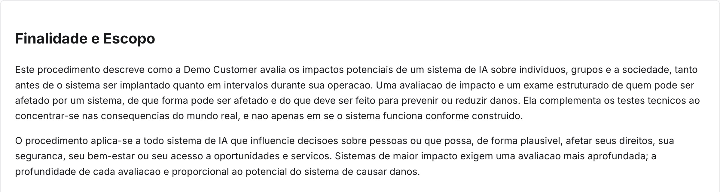 Conteúdo do procedimento publicado.