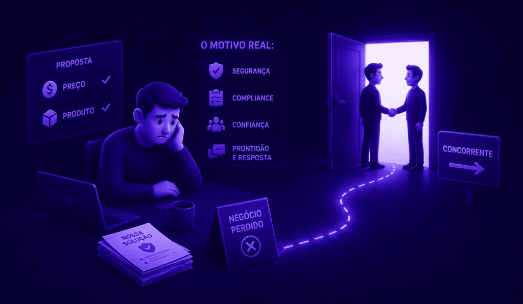 O cliente escolheu o concorrente. O motivo não foi preço nem produto.