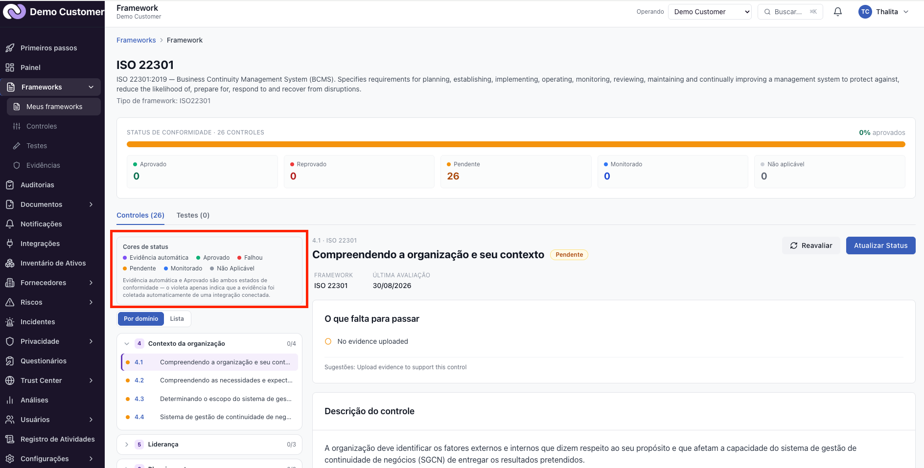 01 - Controles – O que é um controle e o que cada status significa