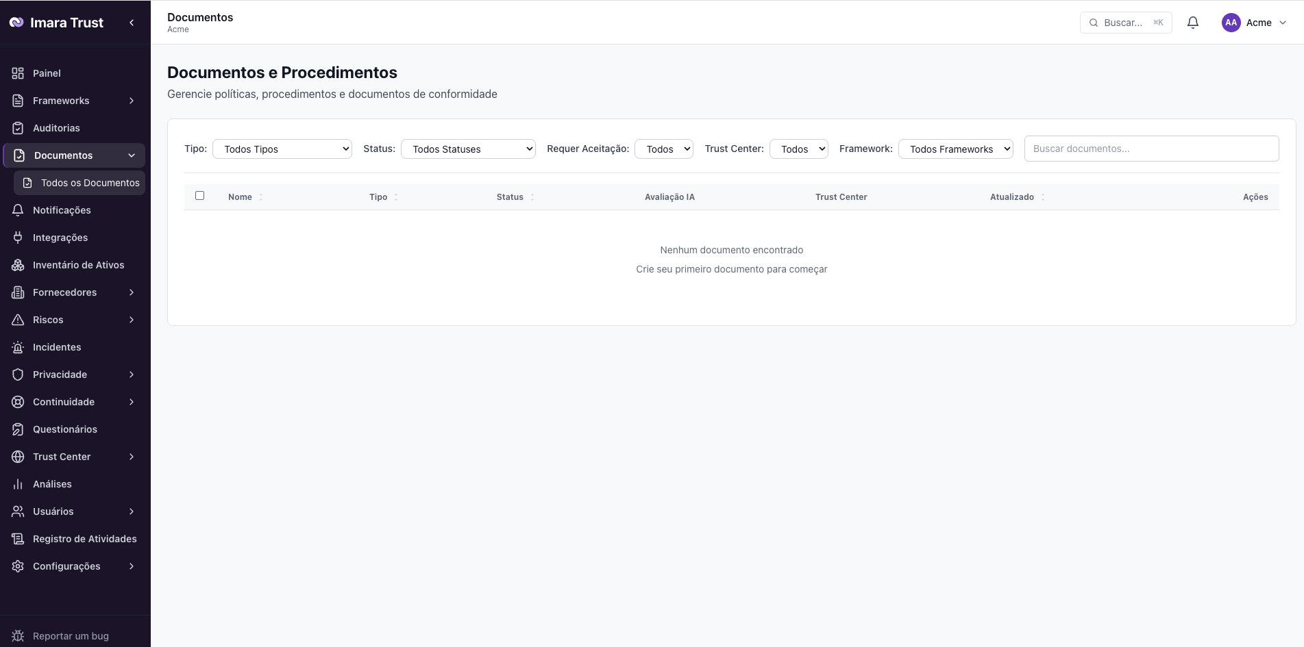Plataforma – Os três papéis: administrador, membro e auditor