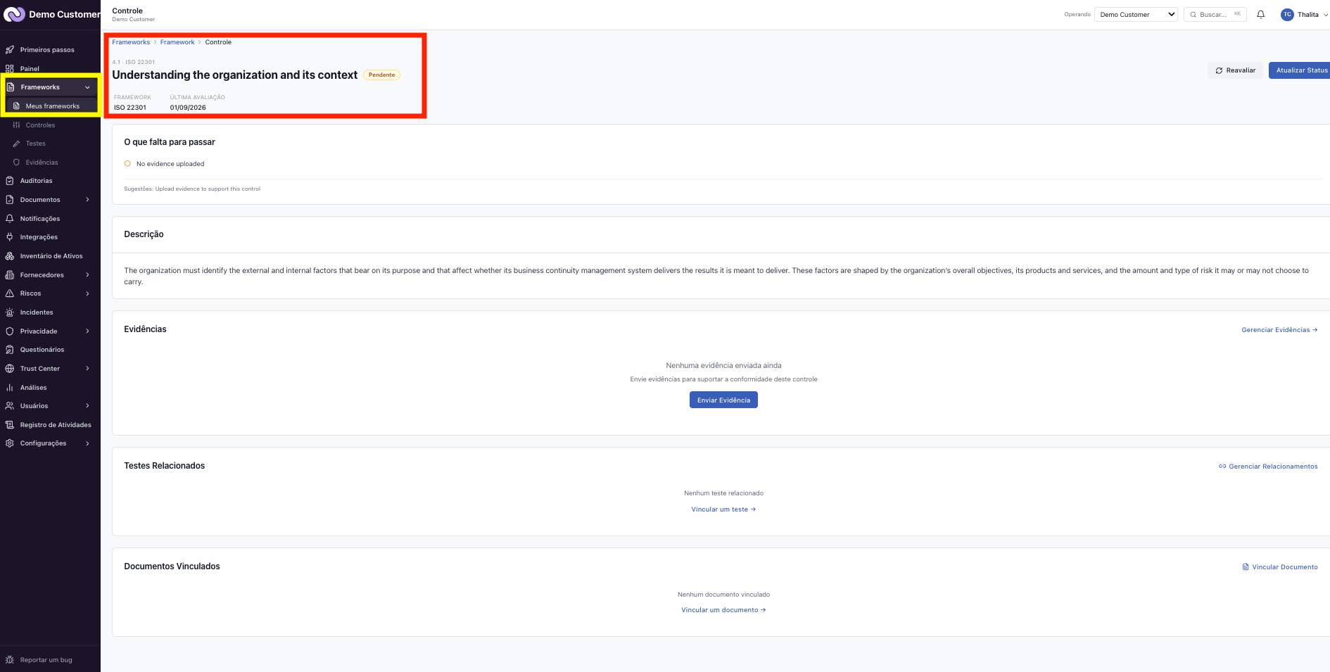 Documentos – Biblioteca: tipos, status e versões