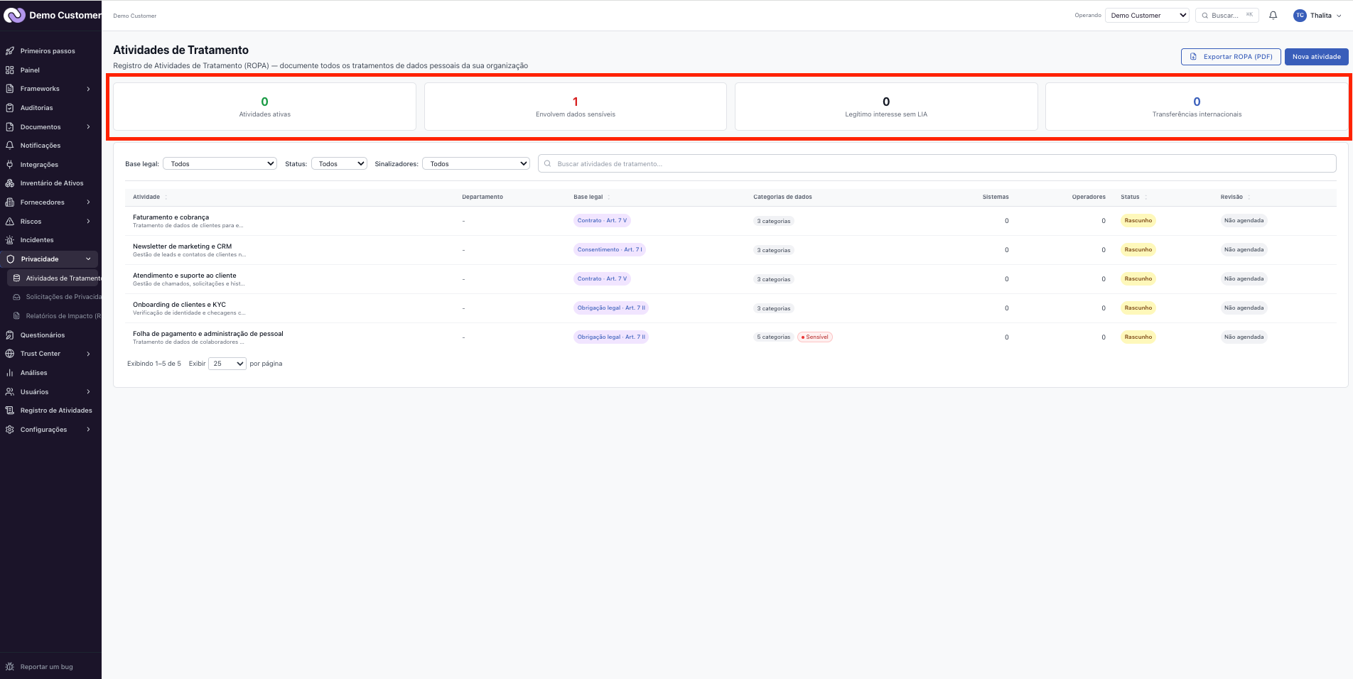 Frameworks – LGPD: o que a plataforma cobre