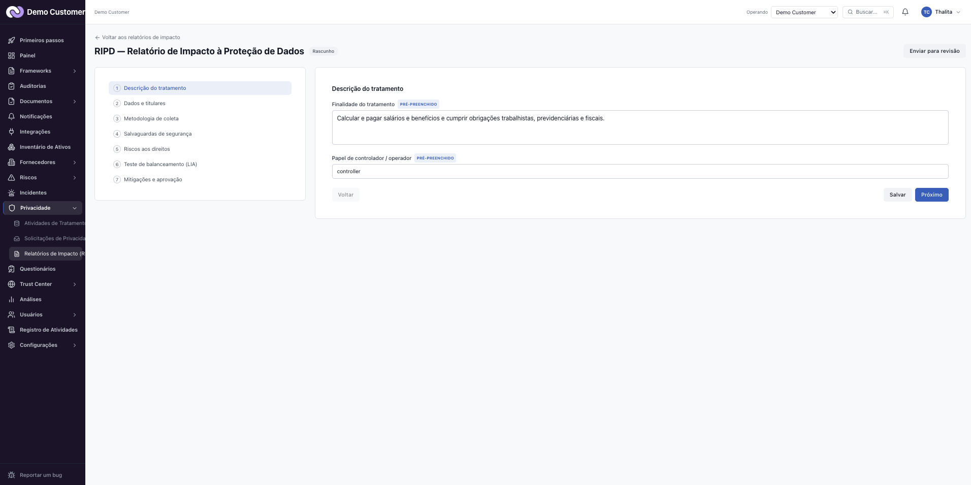 Privacidade – Relatório de impacto (RIPD/DPIA)